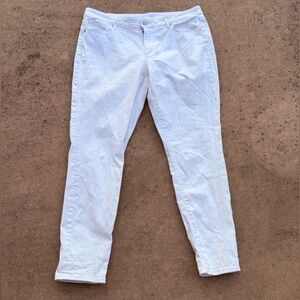 Loft White Straight-Leg Jeans- size 14